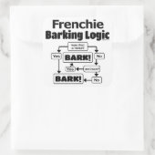 Frenchie Barking Logic Quadratischer Aufkleber (Tasche)