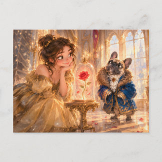 Frenchie Beast Enchanted Rose Scene Postkarte