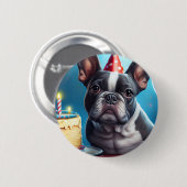 Frenchie Birthday Bash: Ein Niedlicher französisch Button (Vorne & Hinten)
