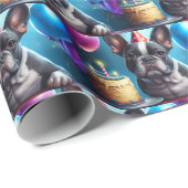 Frenchie Birthday Bash: Ein Niedlicher französisch Geschenkpapier (Rolleneckpunkt)