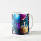 Frenchie Birthday Bash: Ein Niedlicher französisch Kaffeetasse (VorderseiteRechts)