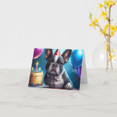 Frenchie Birthday Bash: Ein Niedlicher französisch Karte (Gelbe Blume)