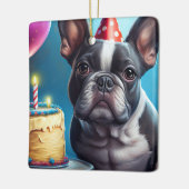Frenchie Birthday Bash: Ein Niedlicher französisch Keramikornament (Links)