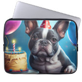 Frenchie Birthday Bash: Ein Niedlicher französisch Laptopschutzhülle (Vorderseite)
