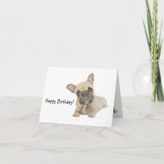 Frenchie Birthday Karte (Vorderseite)