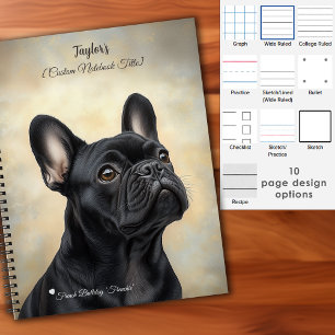Frenchie Black French Bulldog Personalisiert Notizblock