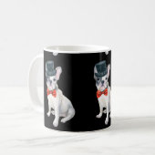 Frenchie Bogen-Krawatte Hunde des französische Kaffeetasse (Vorderseite Links)