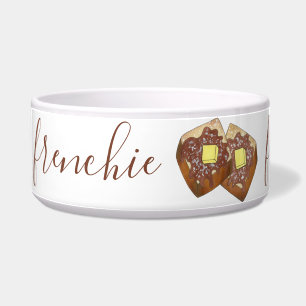 Frenchie Bulldog Französisches Toast Frühstück Ess Napf