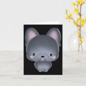 Frenchie Bulldog Karte (Gelbe Blume)