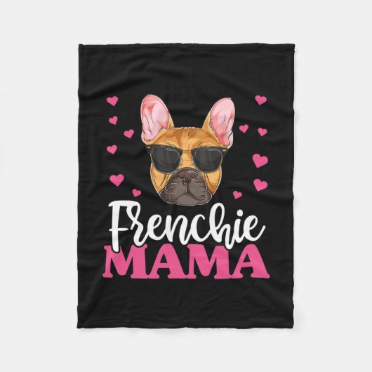Frenchie Bulldog Mama Fleecedecke (Vorderseite)