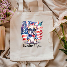 Frenchie Bulldog-Mama patriotische USA-Flagge