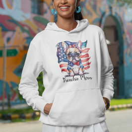 Frenchie Bulldog Mom Patriotic USA Flag  Hoodie