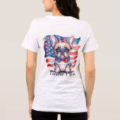 Frenchie Bulldog Mom Patriotic USA Flag Tri-Blend Shirt (Rückseite)