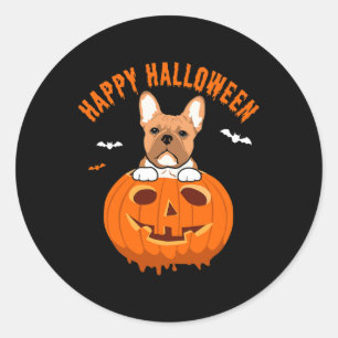 Frenchie Bulldog Pumpkin Costumes Erntedank Runder Aufkleber