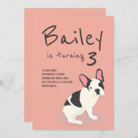 Frenchie Bulldog Welpe Hund zum Geburtstag Einladu