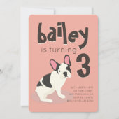 Frenchie Bulldog Welpe Hund zum Geburtstag Einladu Einladung (Vorderseite)