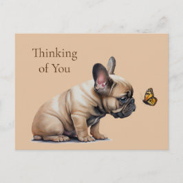 Frenchie & Butterfly Denken Sie an Sie Postkarte