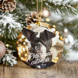 Frenchie Christmas Cuteness Niedlich Holiday Ornam Keramik Ornament
