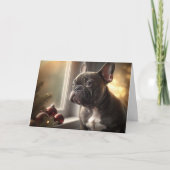 Frenchie Christmas Feiertagskarte (Vorderseite)