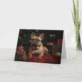 Frenchie Christmas Feiertagskarte (Vorderseite)