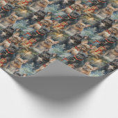 Frenchie Christmas Geschenkpapier (Ecke)