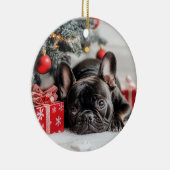 Frenchie Christmas Keramik Ornament (Rechts)