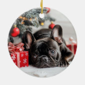 Frenchie Christmas Keramik Ornament (Hinten)