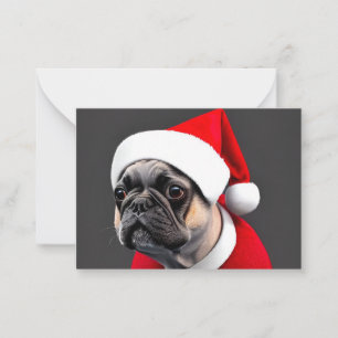 Frenchie Christmas Mitteilungskarte