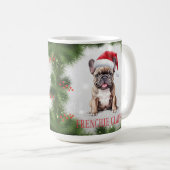 Frenchie Claus Dog Pun Weihnachtskaffee Tasse (VorderseiteRechts)
