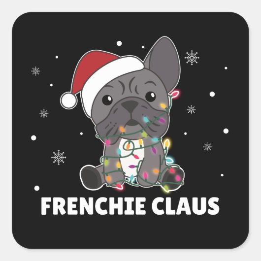 FRENCHIE CLAUS Square Quadratischer Aufkleber (Vorderseite)