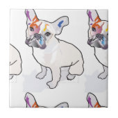 frenchie Clown Fliese (Vorderseite)