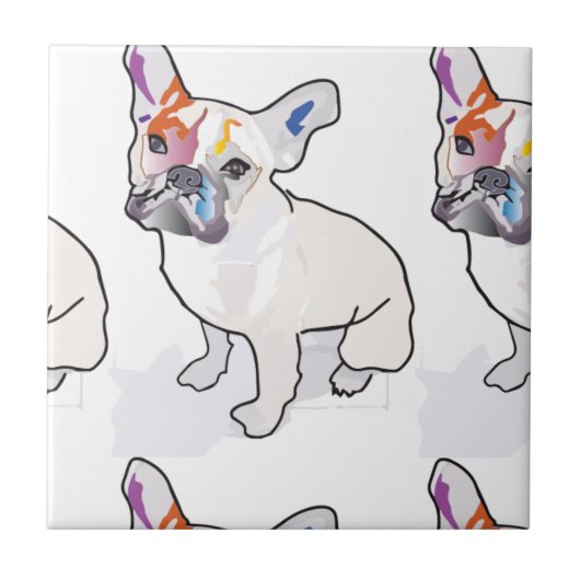frenchie Clown Fliese (Vorderseite)