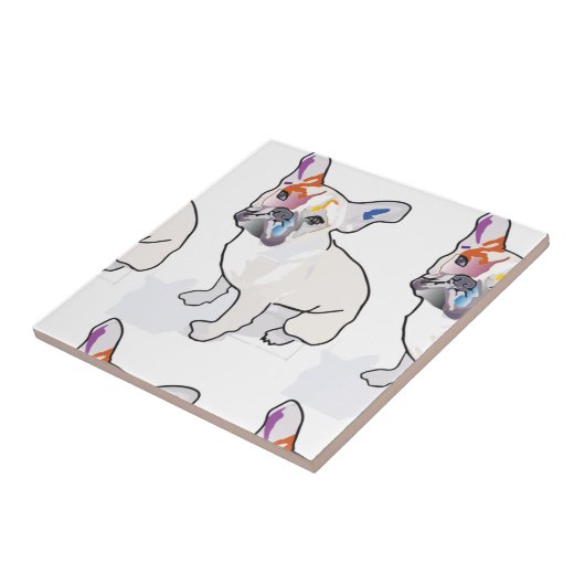 frenchie Clown Fliese (Seite)