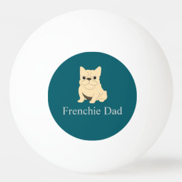 Frenchie Dad, cream French bulldog. Tischtennisball