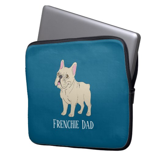 Frenchie Dad Laptopschutzhülle (Vorderseite Links)