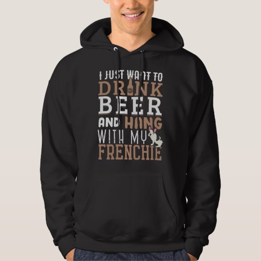 Frenchie Dad T Funny French Bulldog Dog Lover Beer Hoodie (Vorderseite)