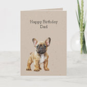 Frenchie Dog Birthday Vater Karte (Vorderseite)