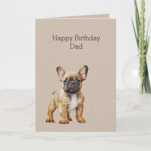 Frenchie Dog Birthday Vater Karte (Vorderseite)