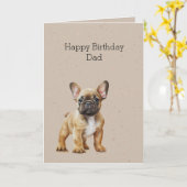 Frenchie Dog Birthday Vater Karte (Gelbe Blume)