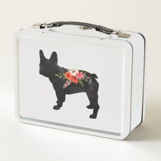 Frenchie Dog Breed Boho Silhouette Metall Brotdose (Rückseite)