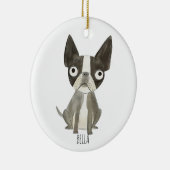 Frenchie Dog Keramik Ornament (Rechts)