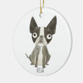 Frenchie Dog Keramik Ornament (Links)