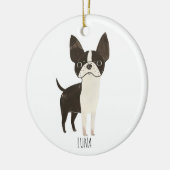 Frenchie Dog Keramik Ornament (Links)