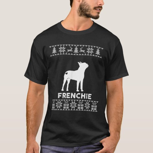 Frenchie Dog Lover Christmas Reindeer Ugly Christm T-Shirt (Vorderseite)
