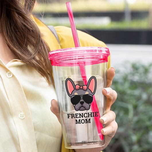 Frenchie Dog Mama Lilac und Tan French Bulldog Acryltrinkbecher