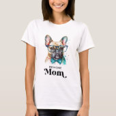 Frenchie Dog MAMA Personalisiert Retro French Bull T-Shirt (Vorderseite)
