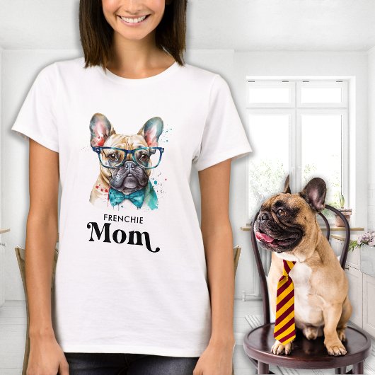 Frenchie Dog MAMA Personalisiert Retro French Bull T-Shirt