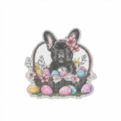 Frenchie Dog Ostern Frenchie Dog Eier Kunst T-Shir Aufkleber (Vorderseite)