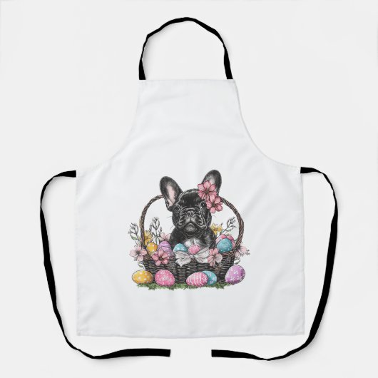 Frenchie Dog Ostern Frenchie Dog Eier Kunst T-Shir Schürze (Vorderseite)