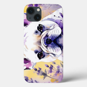 Frenchie Dog Portrait mit Wildblumen Case-Mate iPhone Hülle